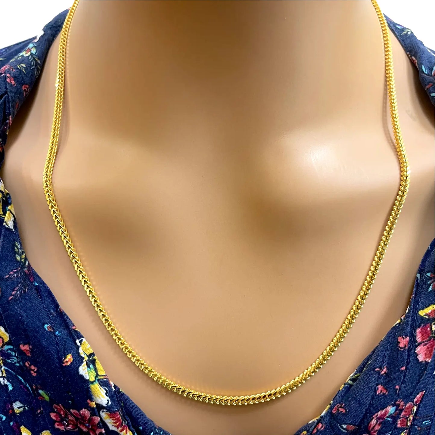 22ct Yellow Gold Braided FoxTail Chain Necklace 22