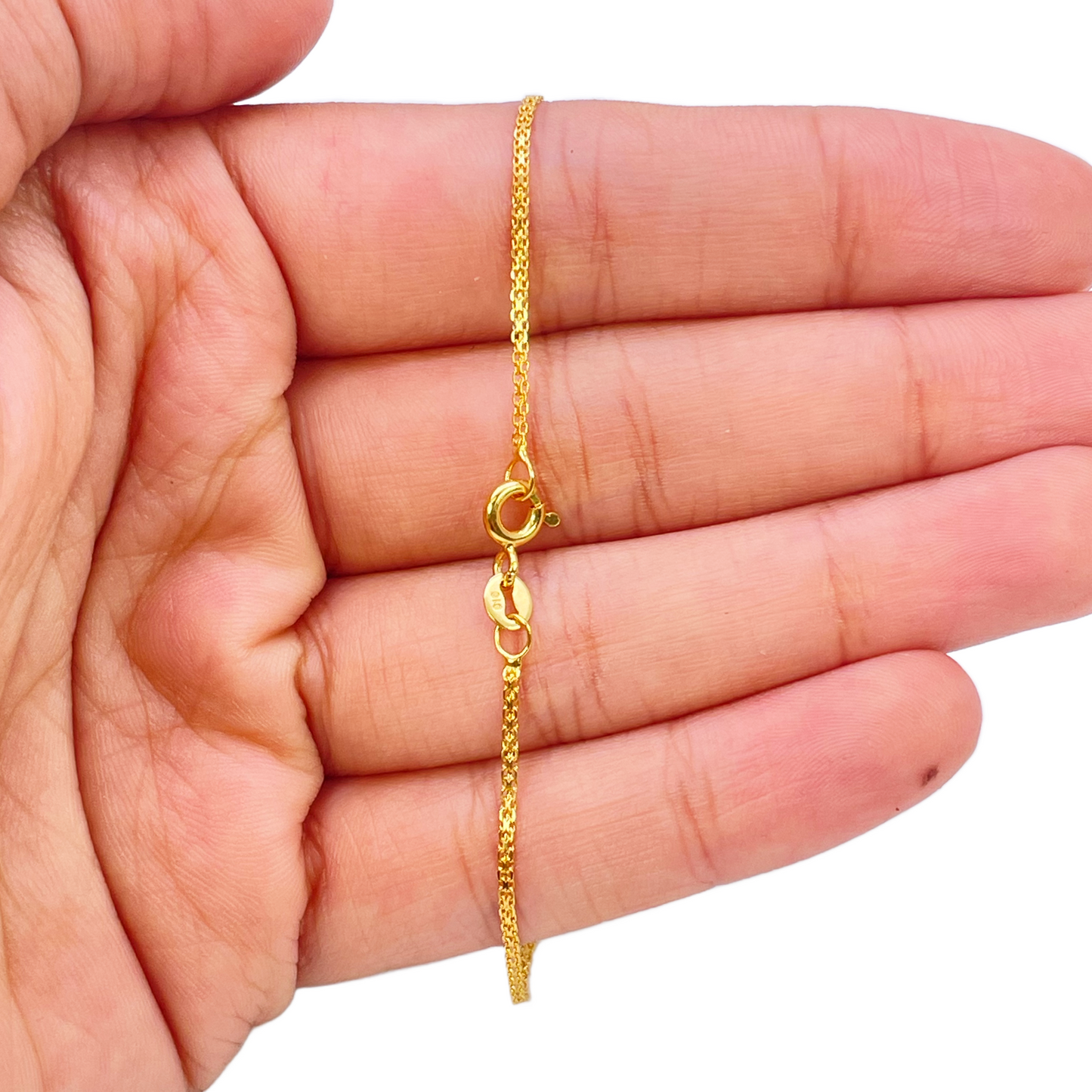 22ct Yellow Gold Flat High Polished Thin Minimalist Bracelet 7'' inch 1.5mm