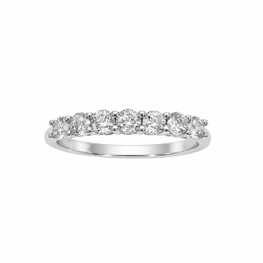 18ct White Gold Natural Diamond Seven Stone Ring Claw Set 0.50ct
