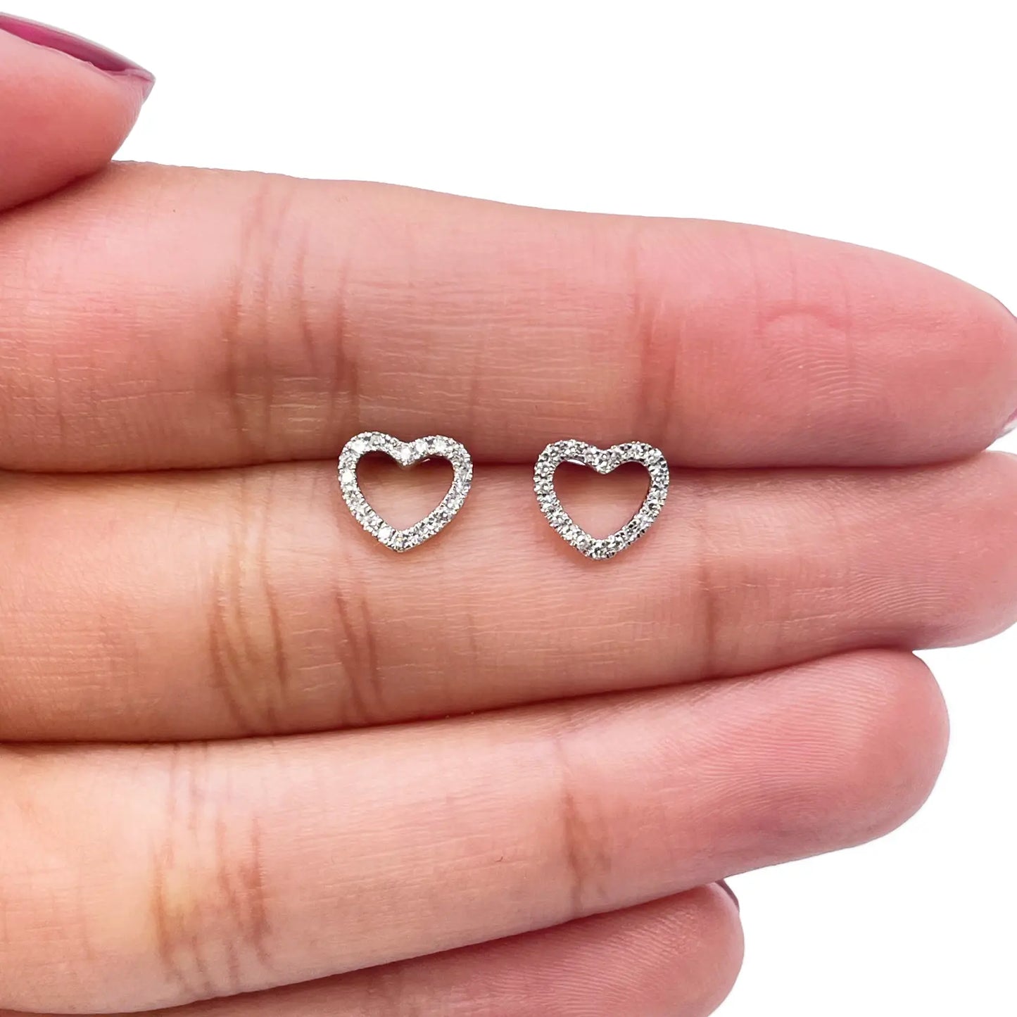 18ct Rose Gold Heart Natural Diamond Stud Earrings 0.12ct  Diamond earring