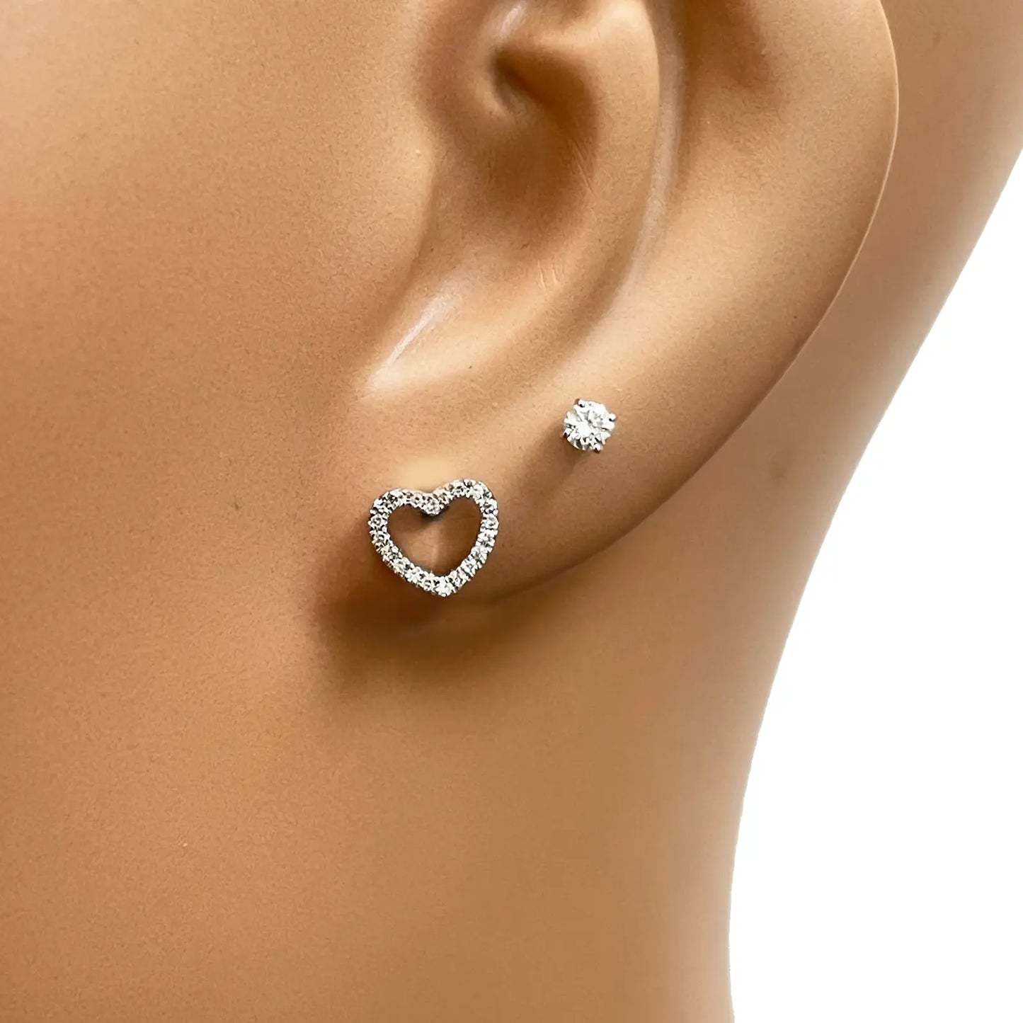 18ct Rose Gold Heart Natural Diamond Stud Earrings 0.12ct  Diamond earring
