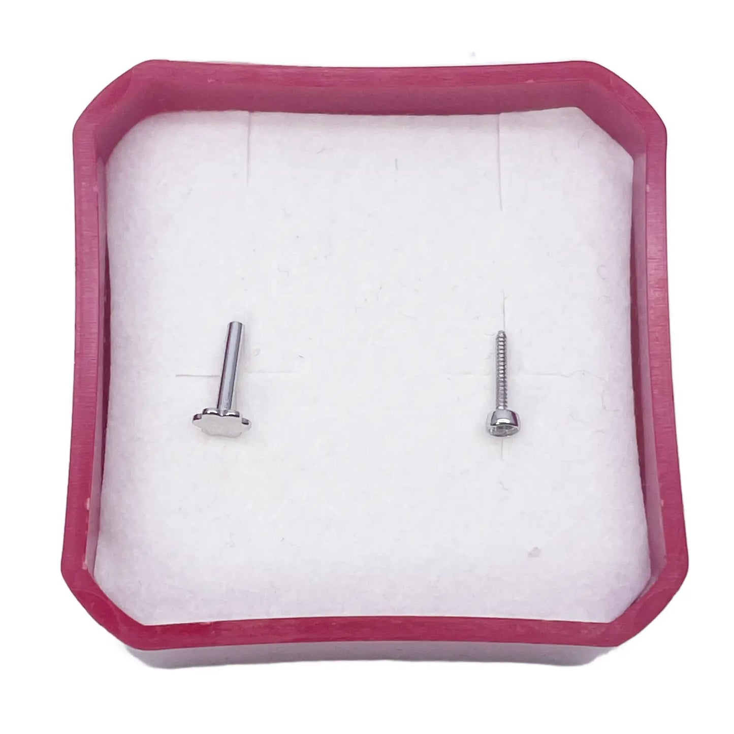 18ct White/Yellow Gold Diamond Bezel Nose Stud Pin 0.02ct 