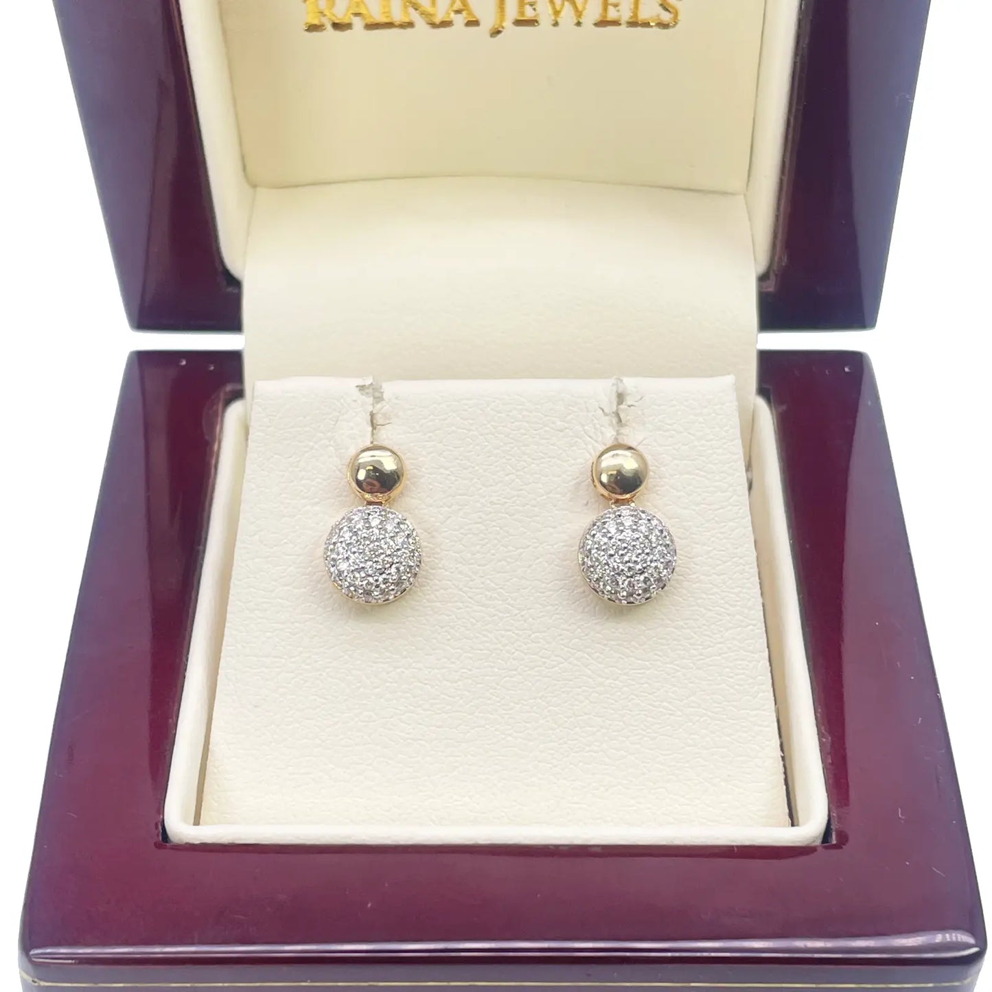 18ct Yellow Gold Natural Diamond Oval Drop/Dangle Stud Earrings 0.30ct  Diamond earring