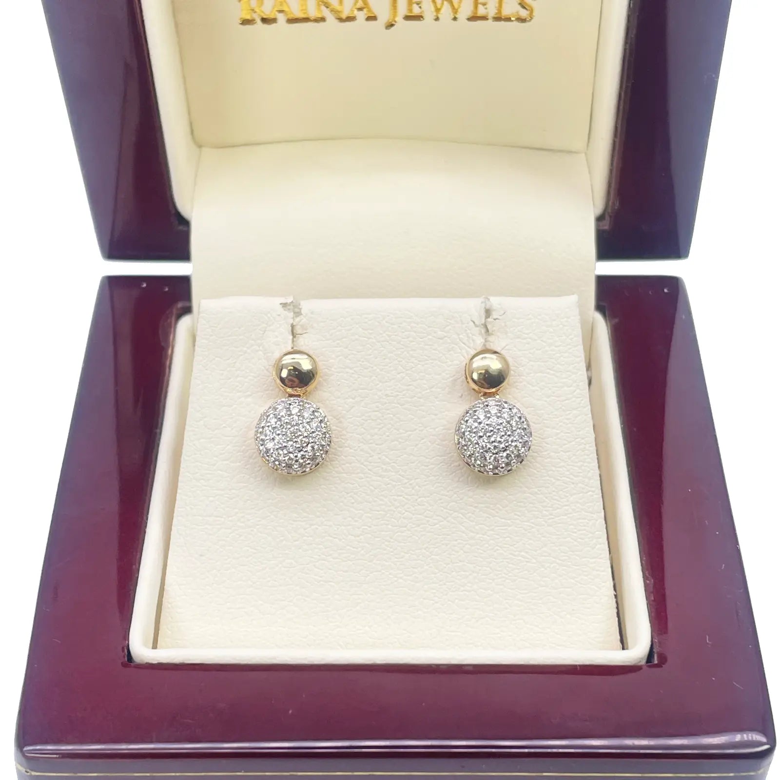 18ct Yellow Gold Natural Diamond Oval Drop/Dangle Stud Earrings 0.30ct  Diamond earring