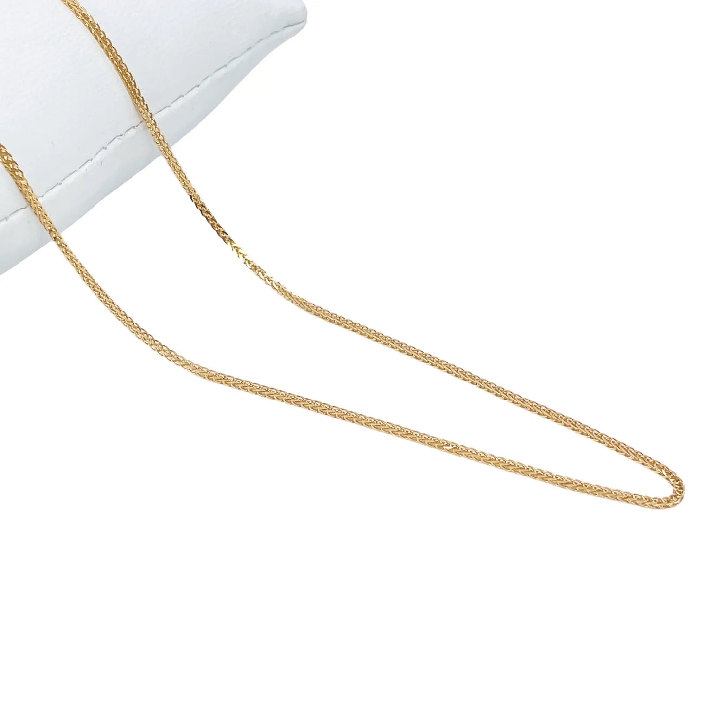 18ct Yellow Gold Spiga/Wheat Chain Necklace 18'' inch 0.8mm Width 