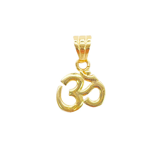 22ct Gold Classic Om Pendant High Polished Small 14x9.4mm 