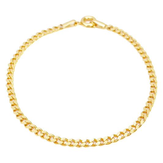 22ct Gold Curb Link Bracelet High Polished Plain 6.8 Inches 