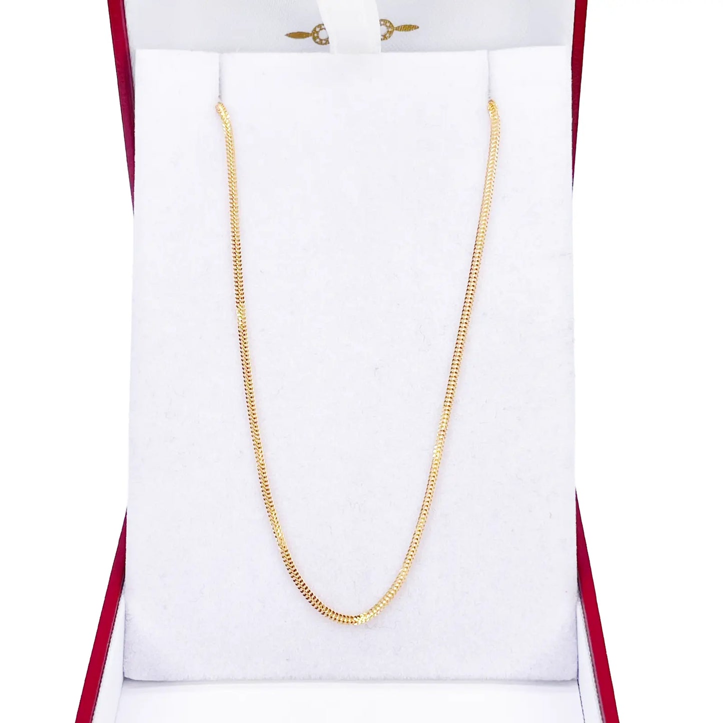22ct Gold Herringbone Chain Lightweight Flat Necklace 16 Inches 1.3mm Width 