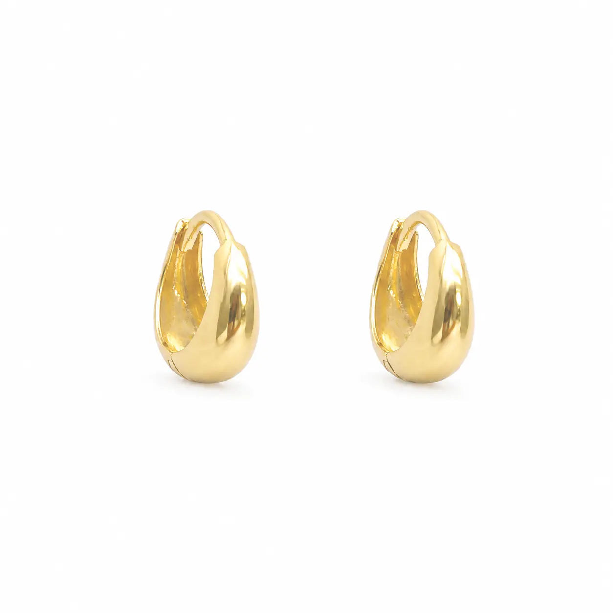 22ct Gold High-Polish Mini Huggie Hoop Earrings, 6.7mm Diameter  Gold Earrings