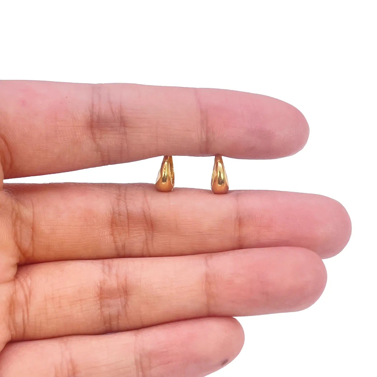 22ct Gold High-Polish Mini Huggie Hoop Earrings, 6.7mm Diameter  Gold Earrings