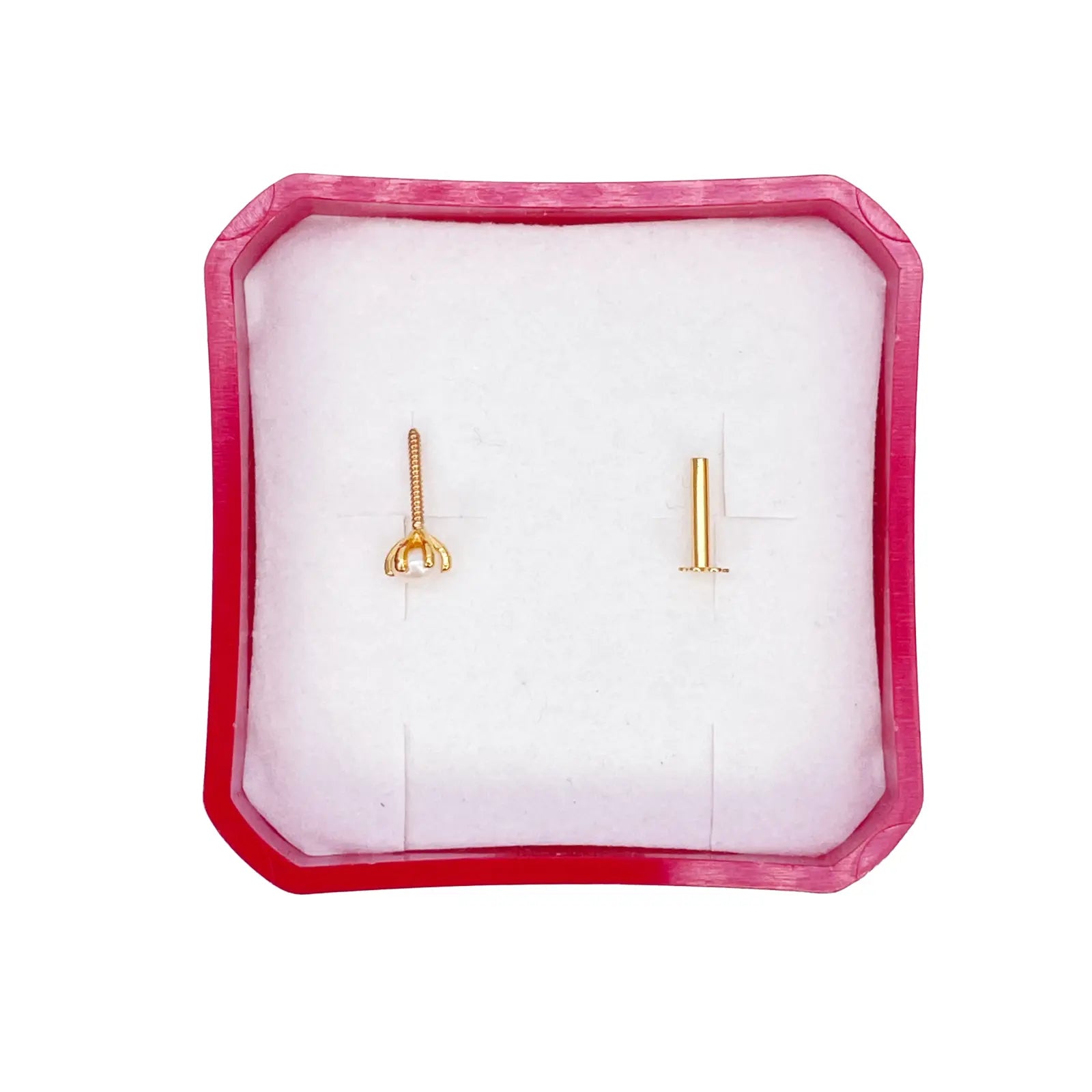 22ct Yellow Gold Freshwater Pearl Claw Single Nose Stud 3.5mm 
