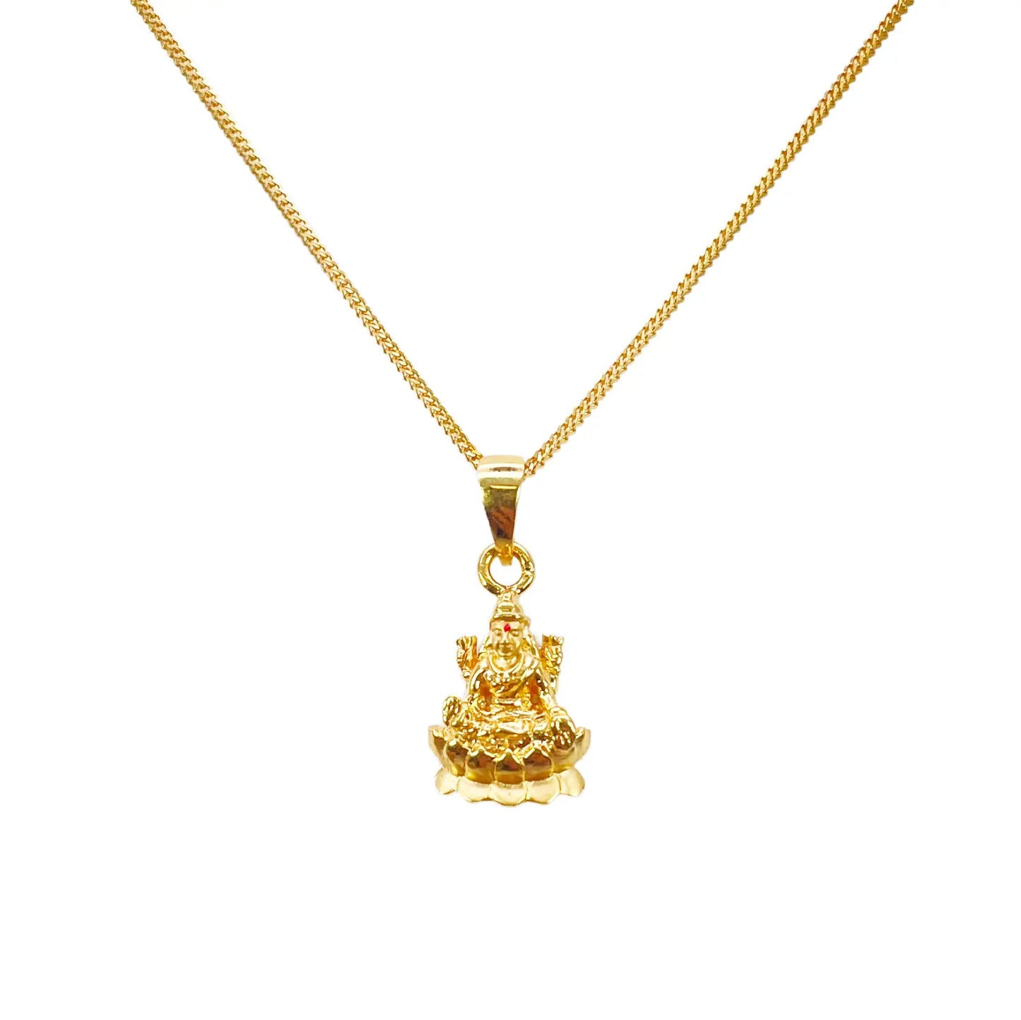 22ct Yellow Gold High Polished Lakshmi Pendant 22mm Length 