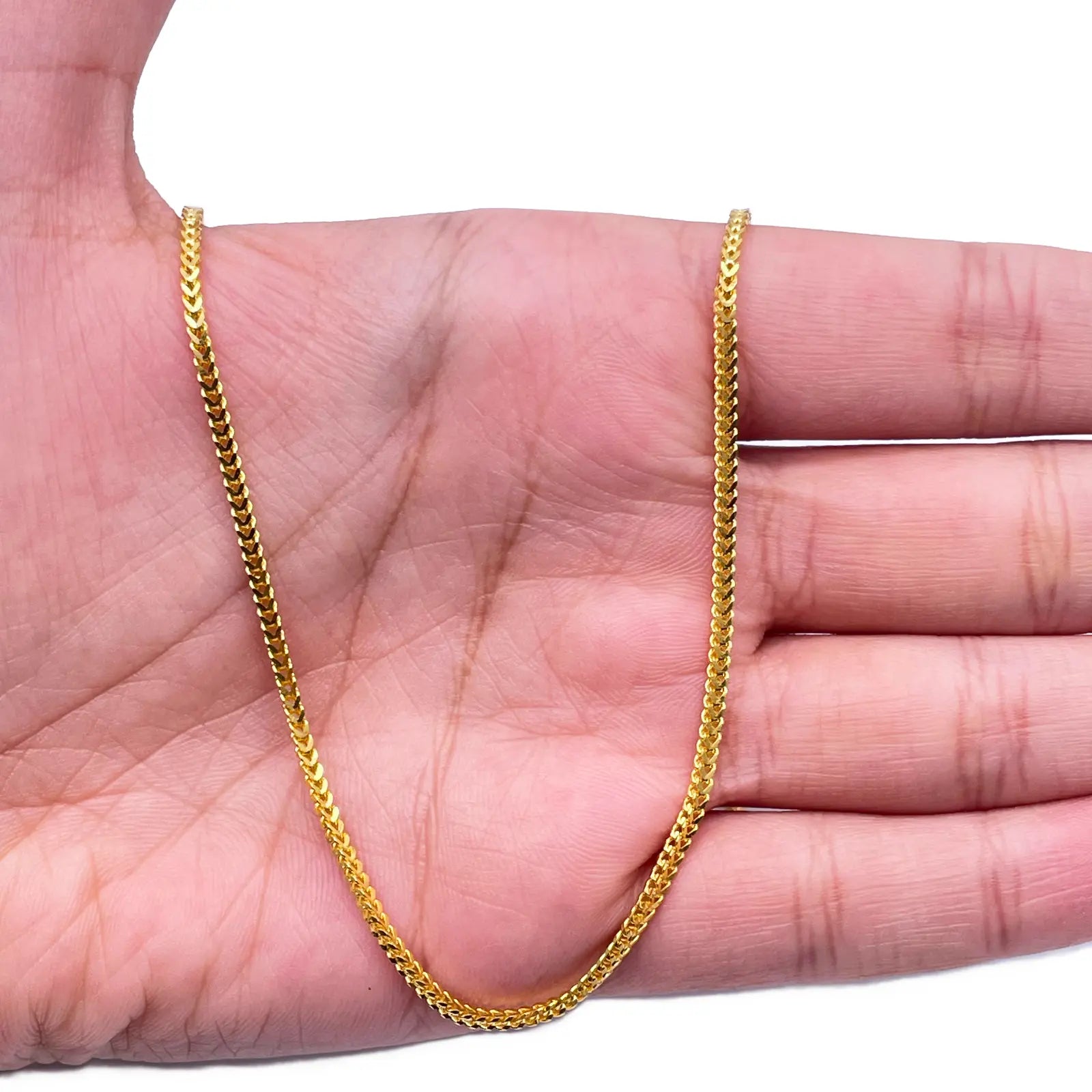 22ct Yellow Gold Lightweight Foxtail Chain Necklace 20 inches 1.8mm Width  Gold Chain