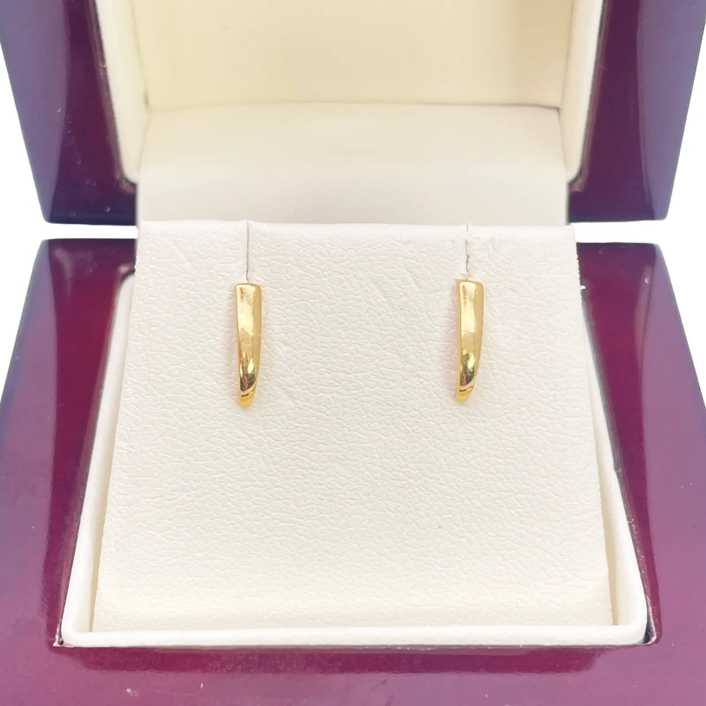22ct Yellow Gold Plain High Polished Children's Earrings 10mm Length 