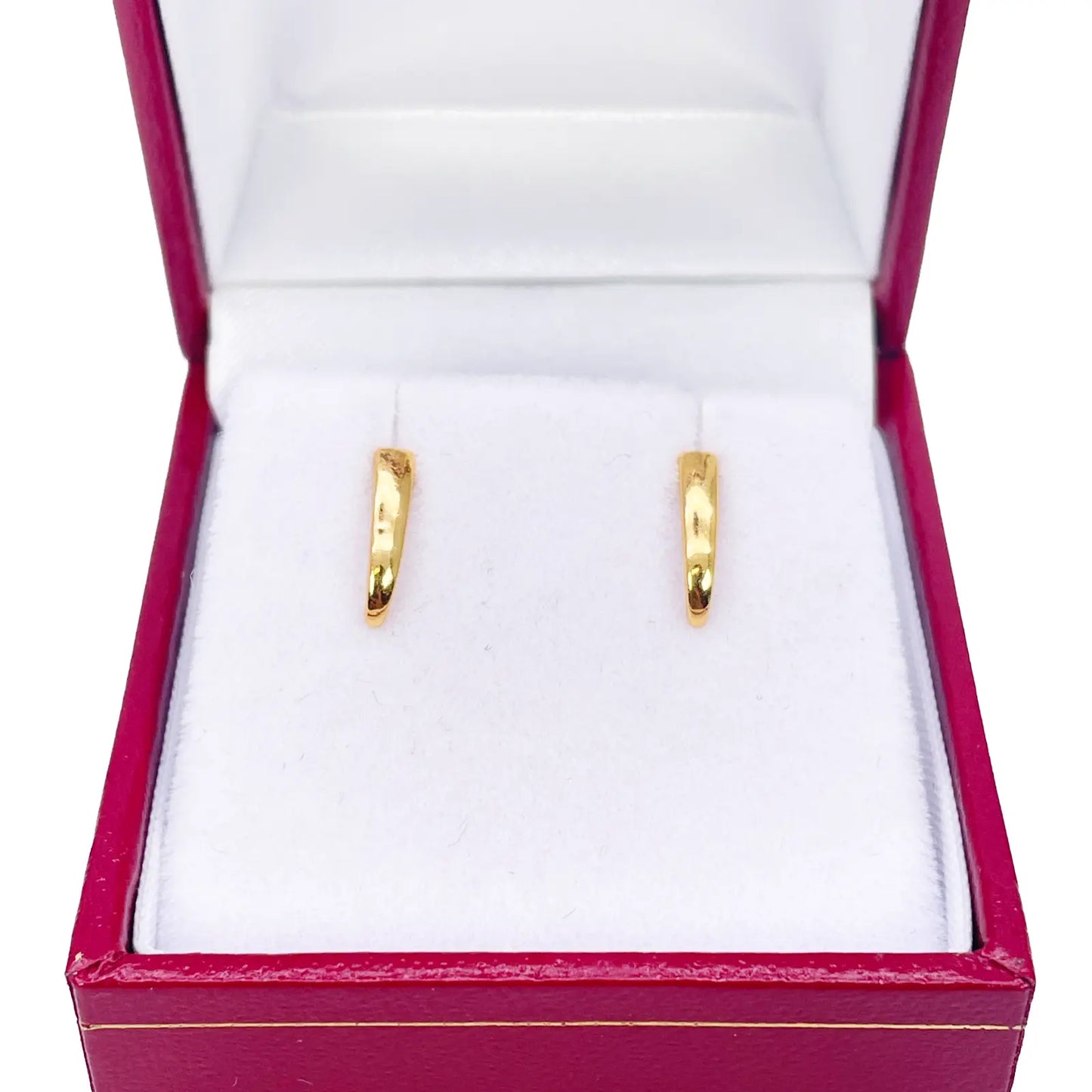 22ct Yellow Gold Plain High Polished Children's Earrings 10mm Length 