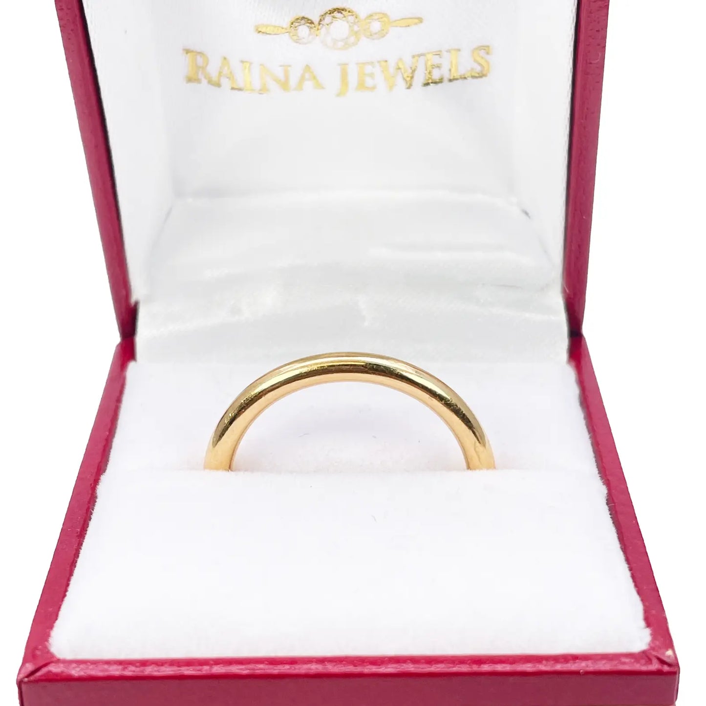 22ct Yellow Gold Plain High Polished Wire Band Ring 2.5mm 