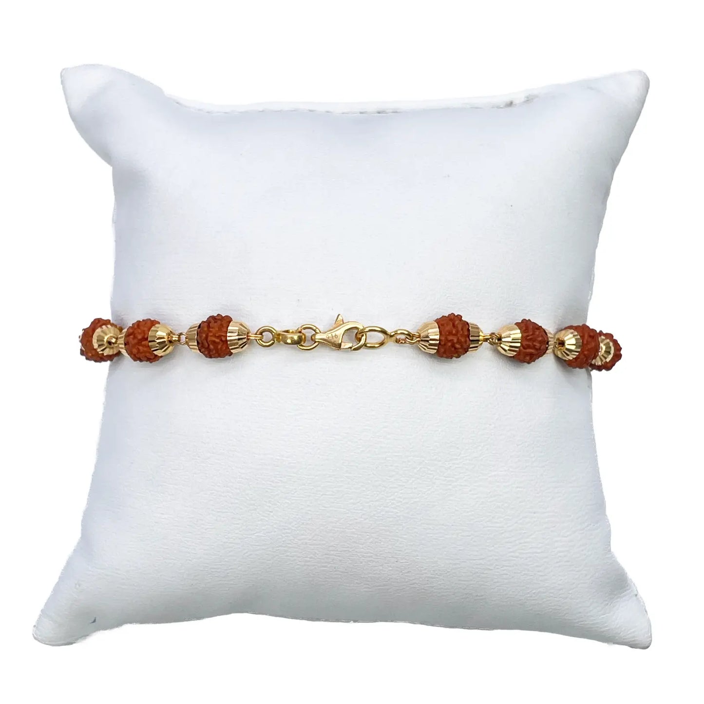 22ct Yellow Gold Rudraksha Bracelet 8 Inches 
