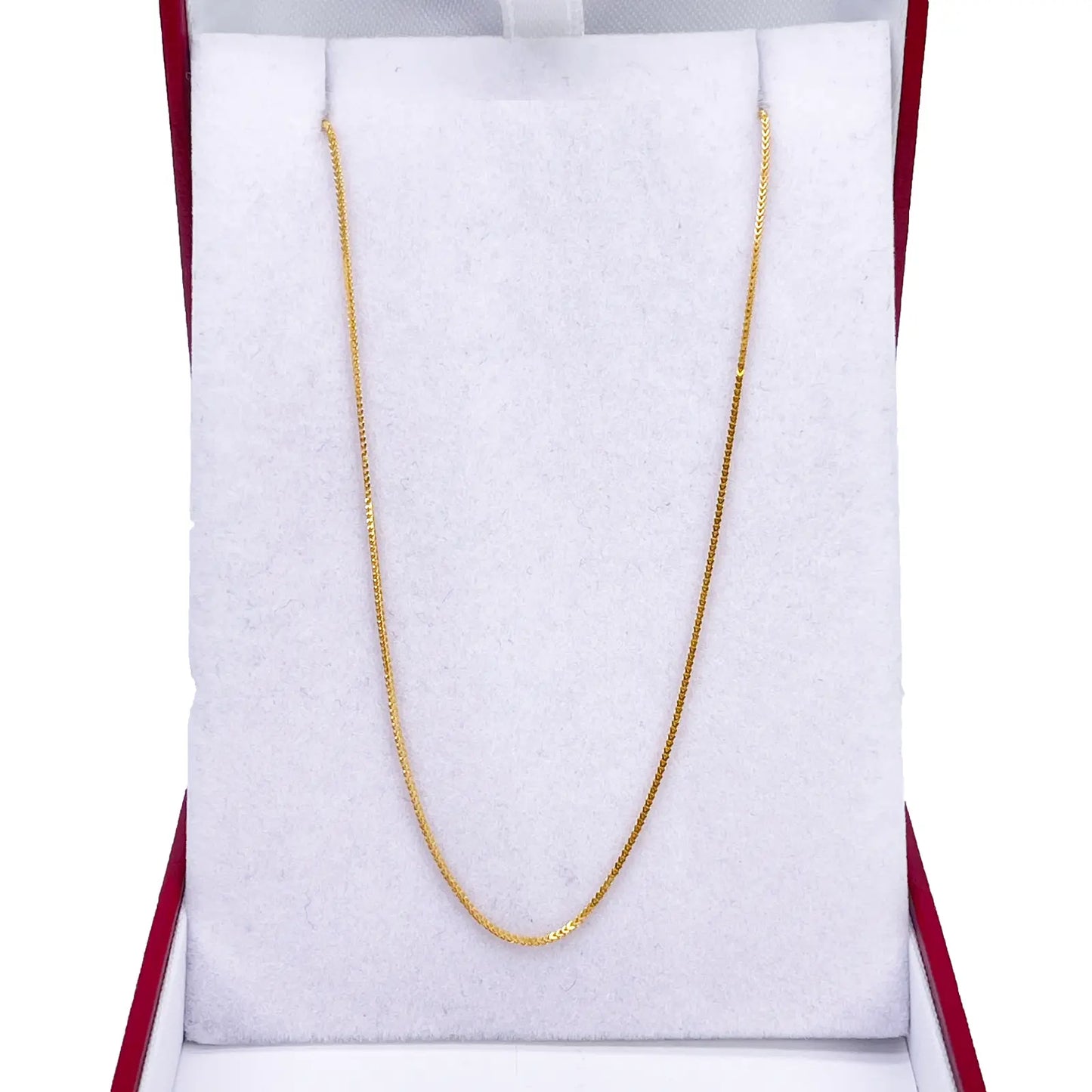 22ct Yellow Gold Solid Foxtail Chain Necklace 16'' inches 0.6mm Width 