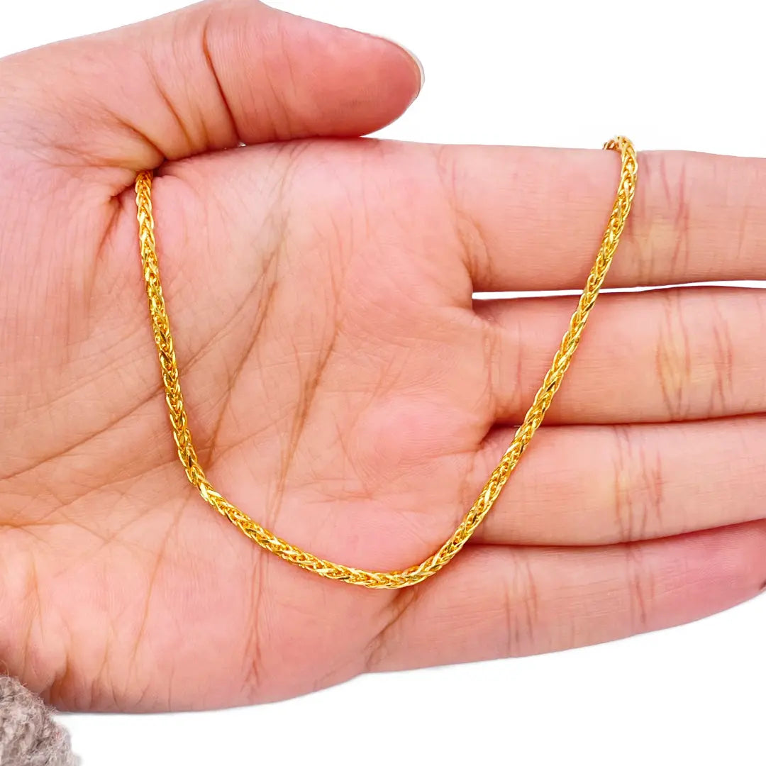 22ct Yellow Gold Spiga Chain Necklace 22 inches 2mm Width 