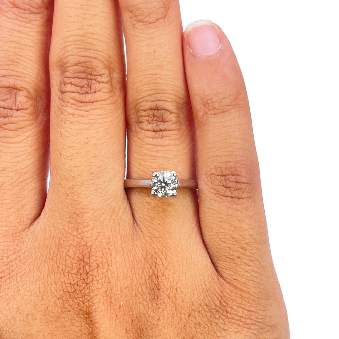 Platinum Natural Diamond Engagement Ring 0.70ct IGI Certified