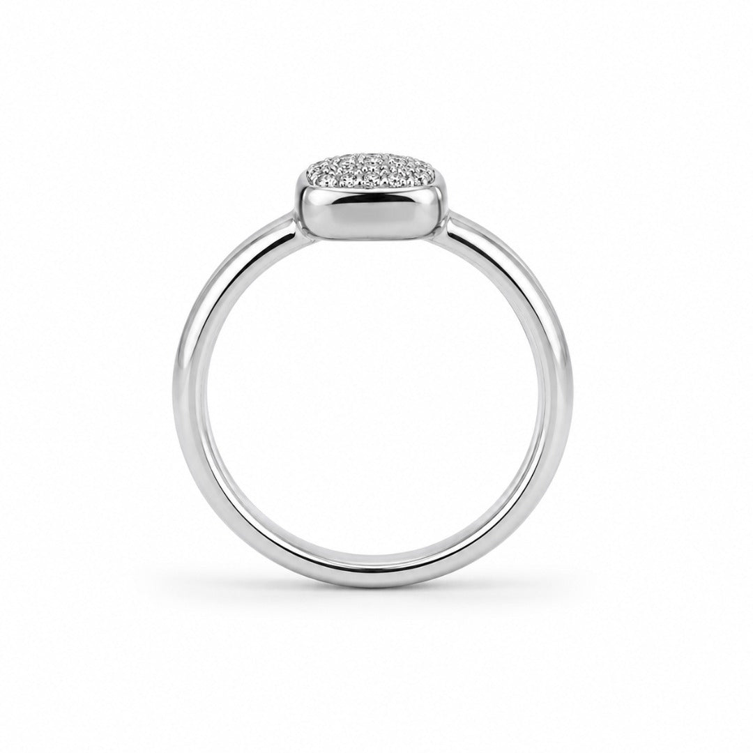 18ct White Gold Natural Diamond Square Cluster Ring 0.15ct