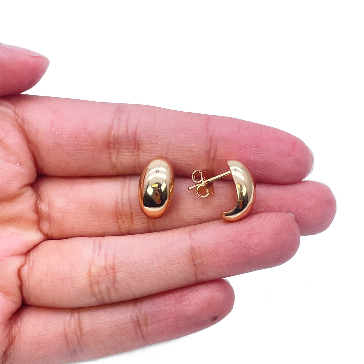 18ct Yellow Gold High Polished Minimalist Chic Earrings