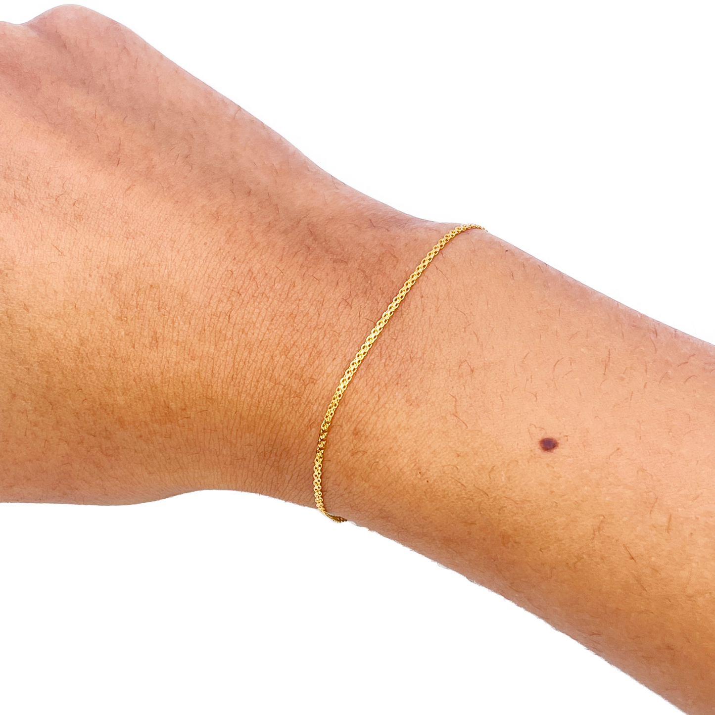 22ct Yellow Gold Flat High Polished Thin Minimalist Bracelet 7'' inch 2.1mm