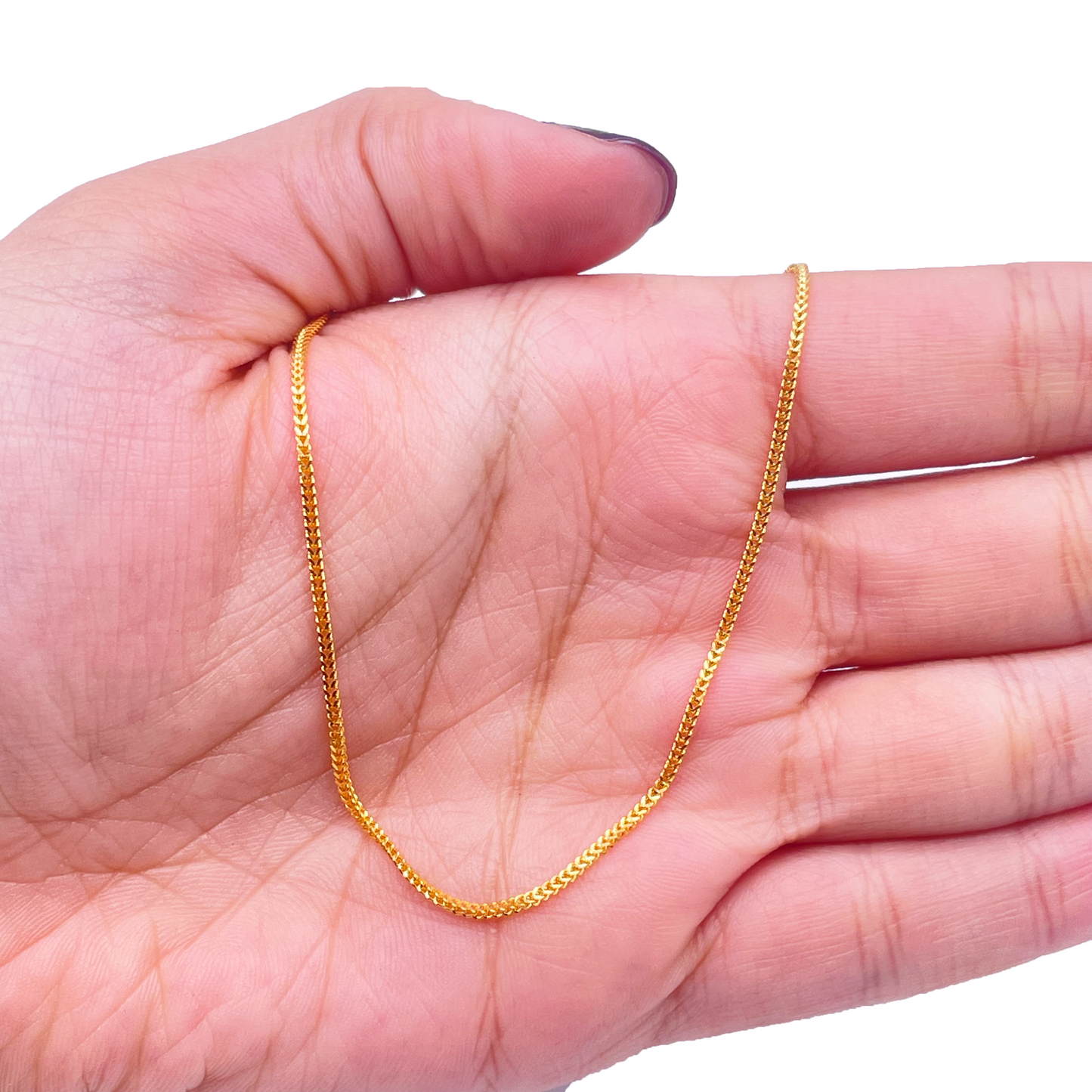 22ct Yellow Gold Solid Foxtail Chain Necklace 16 Inches 1.2m Width