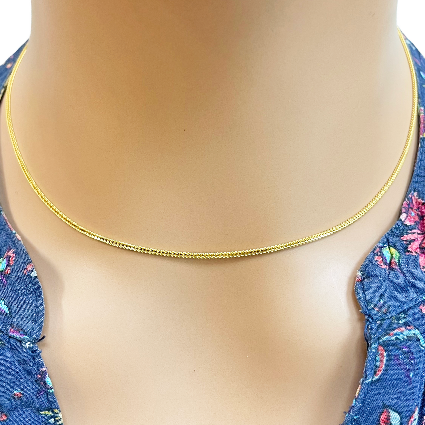 22ct Yellow Gold Solid Foxtail Chain Necklace 16 Inches 1.2m Width