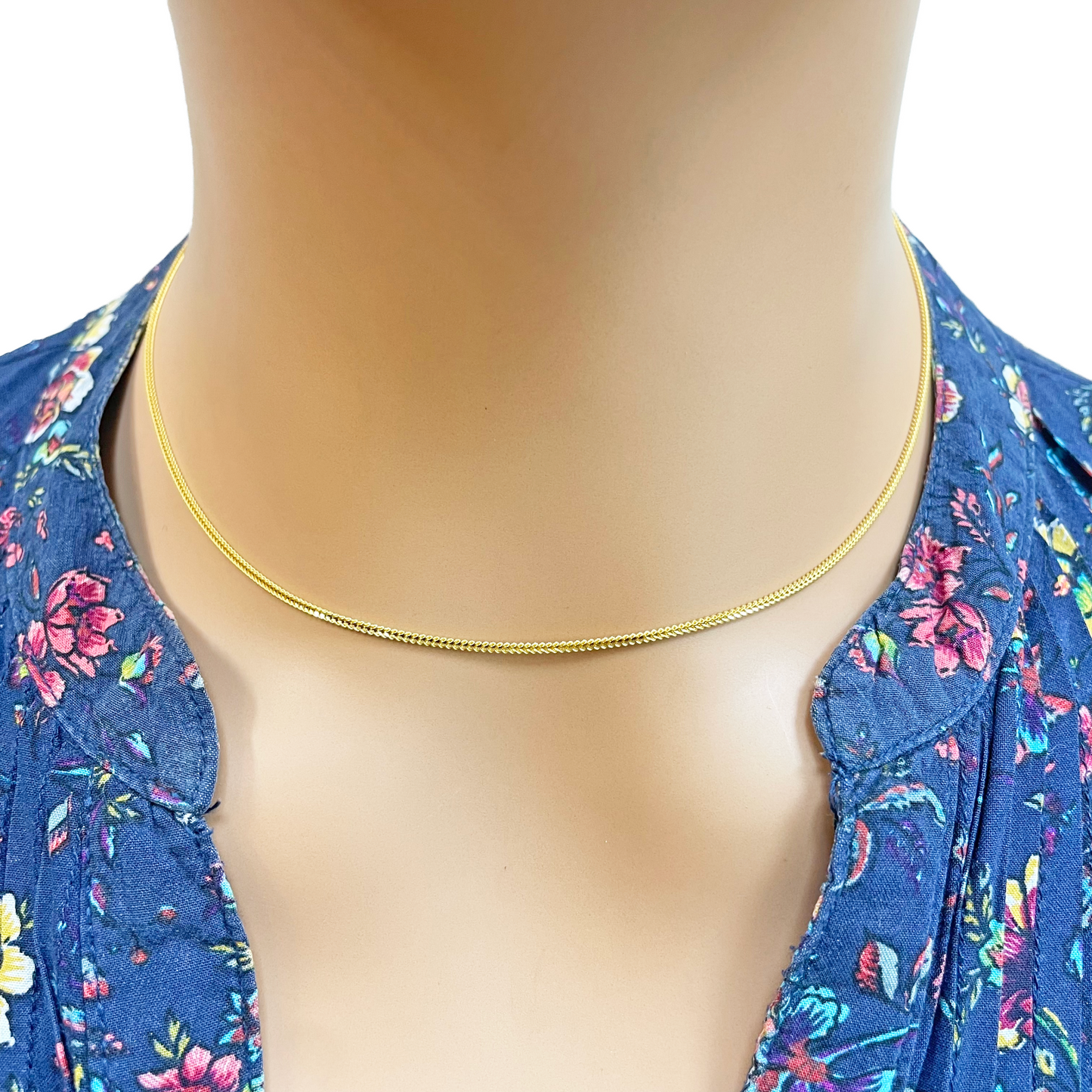 22ct Yellow Gold Solid Foxtail Chain Necklace 16 Inches 1.2m Width