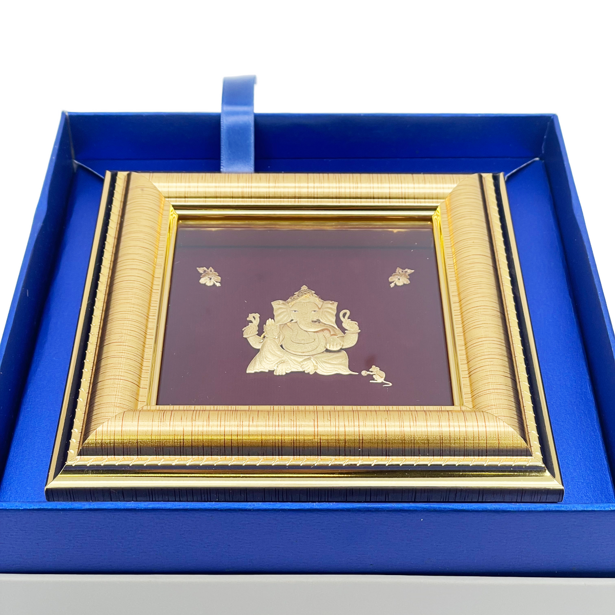 24ct Pure Gold Leaf Bal Suvarna Ganesha Frame 13.9 x 13.9cm