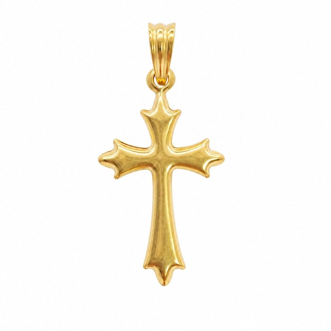 22ct Yellow Gold High Polished Cross Pendant 33mm x 16mm