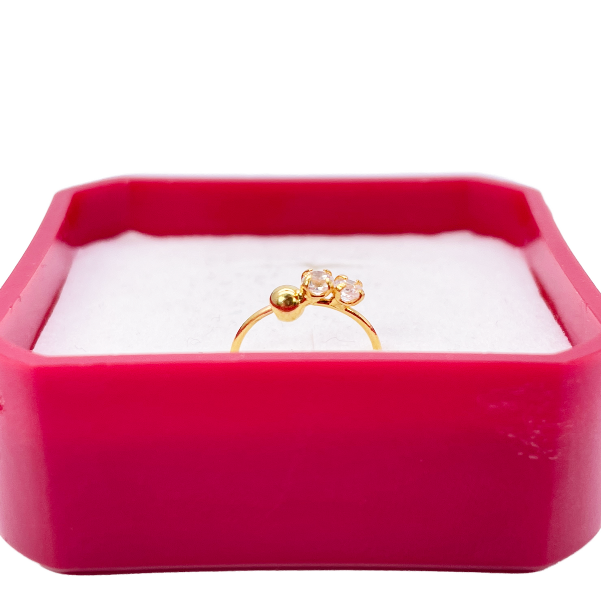 22ct Gold Tiny Cubic Zirconia Nose Ring Hoop Huggie 9mm