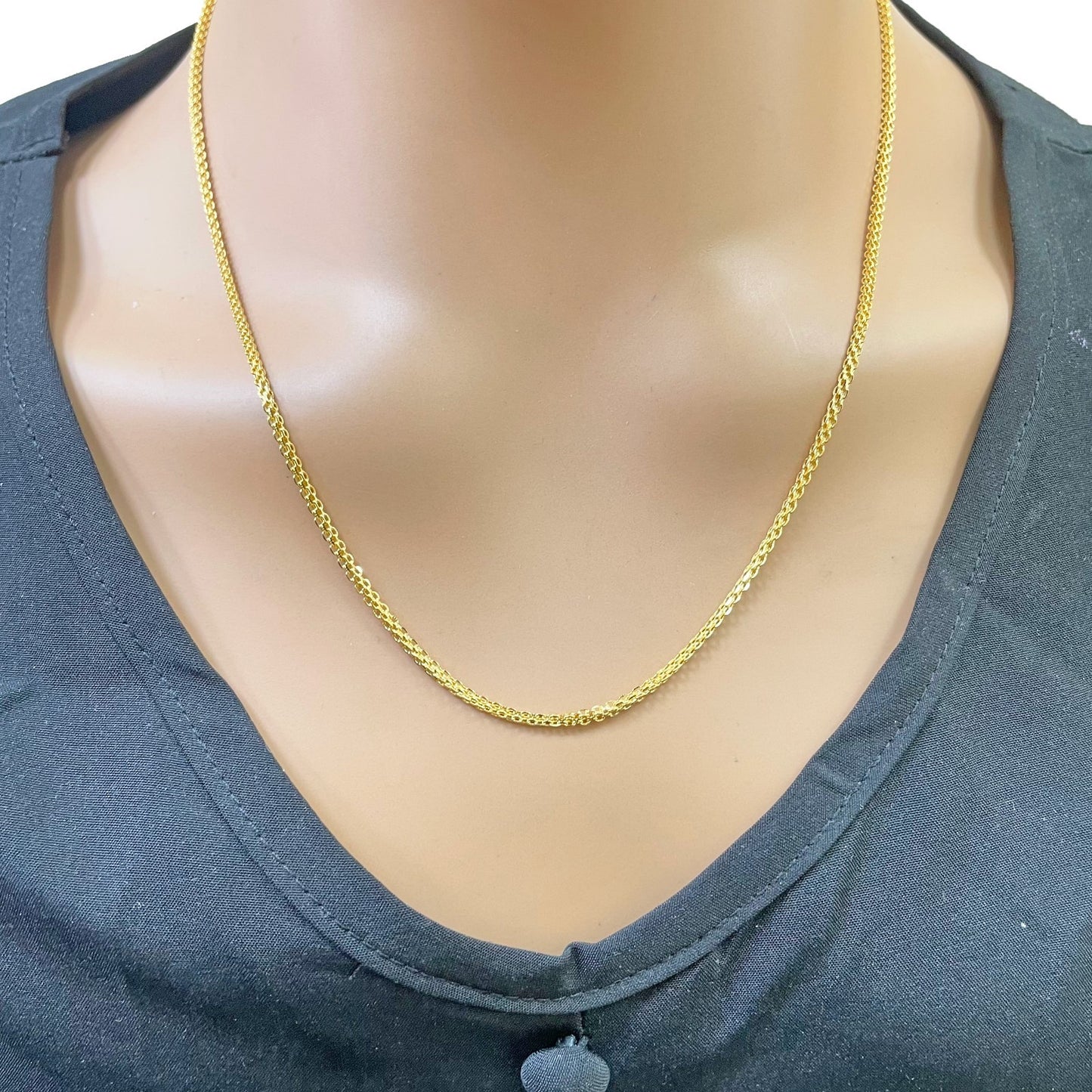 22ct Yellow Gold Solid Fancy Chain Necklace 20 Inches 1.6mm Width