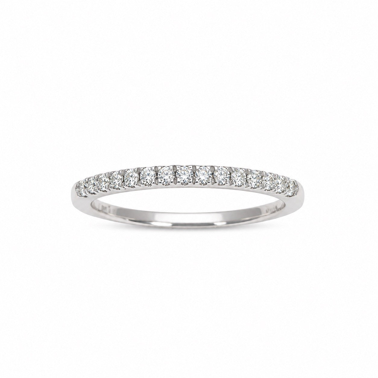 14ct White Gold Natural Diamond Half Eternity Ring Pave 0.20ct