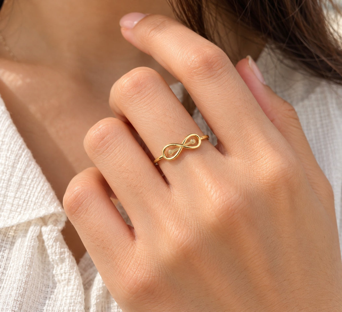 22ct Yellow Gold Infinity Ring Matte & High Polished Finish