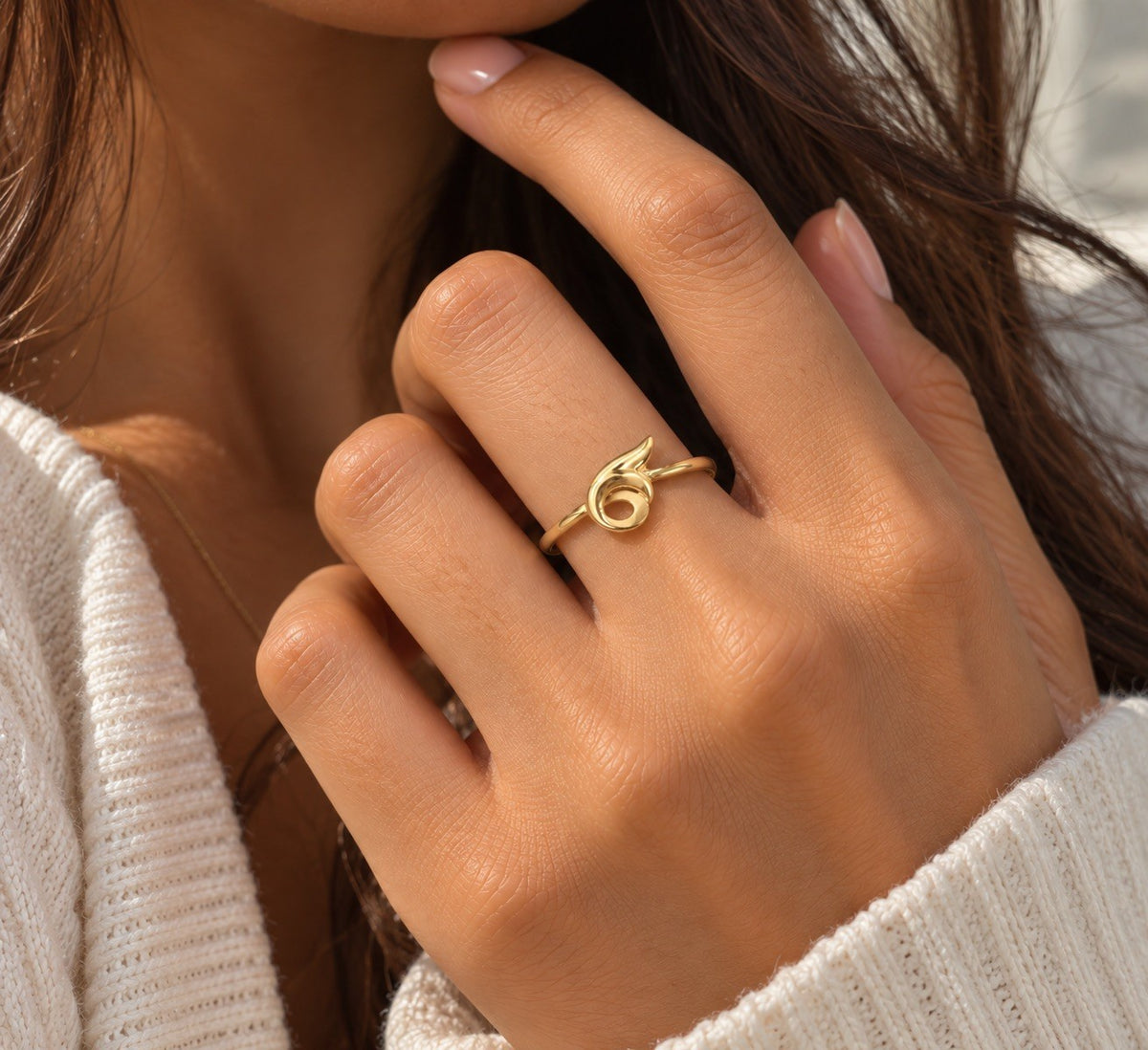 22ct Yellow Gold Swirl Ring High Polished & Matte