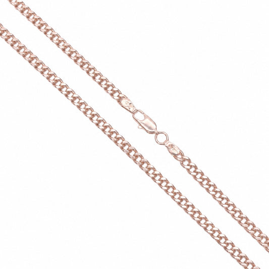 9ct Rose Gold Curb Chain Necklace Flat Link Polished 27.5 Inches