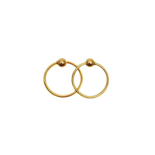 22ct Plain Polished Yellow Gold Children's & Adult Tiny Hoop Pair Earrings 10mm 
