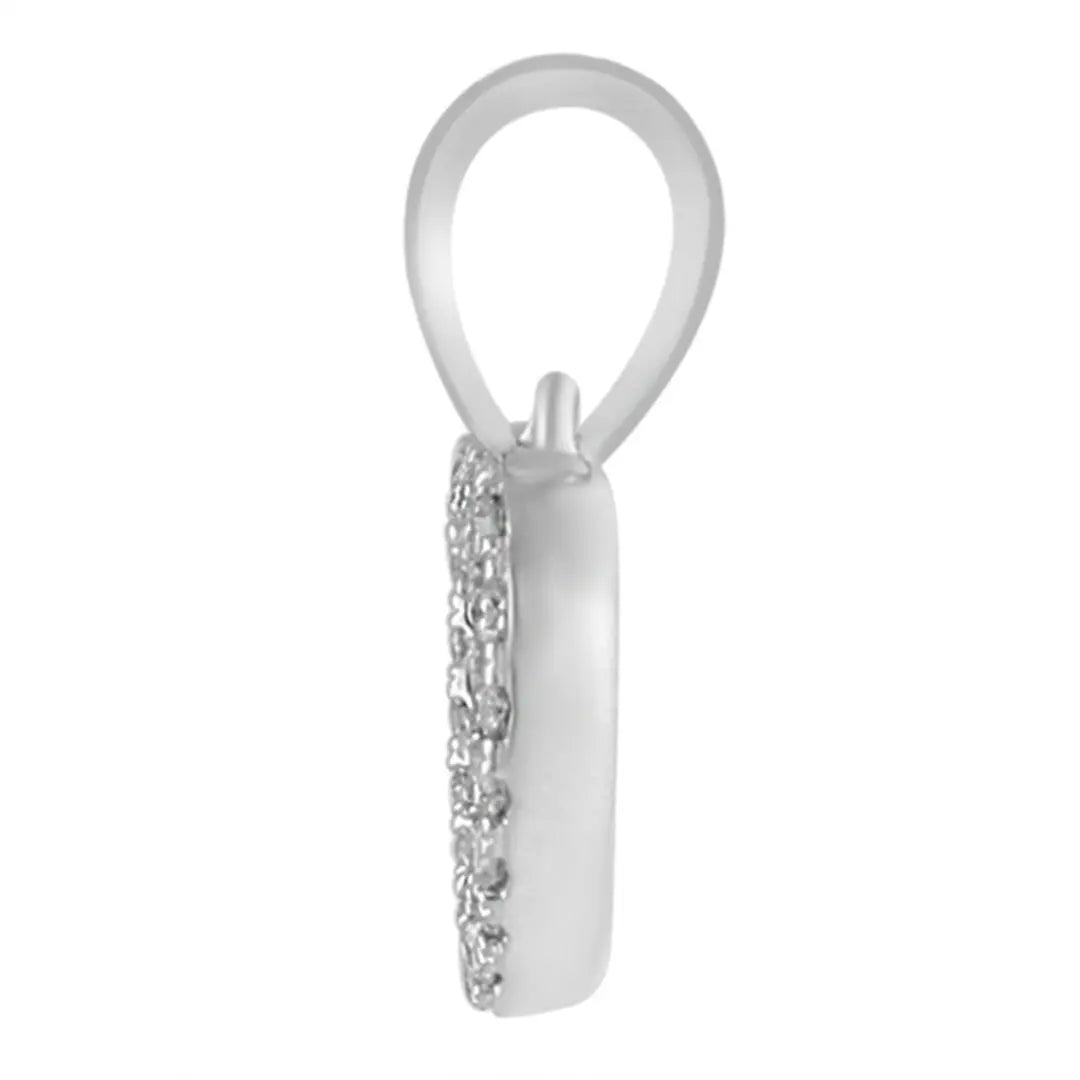 9ct White Gold & Natural Diamonds Heart Pendant with 9ct Chain 0.13ct 